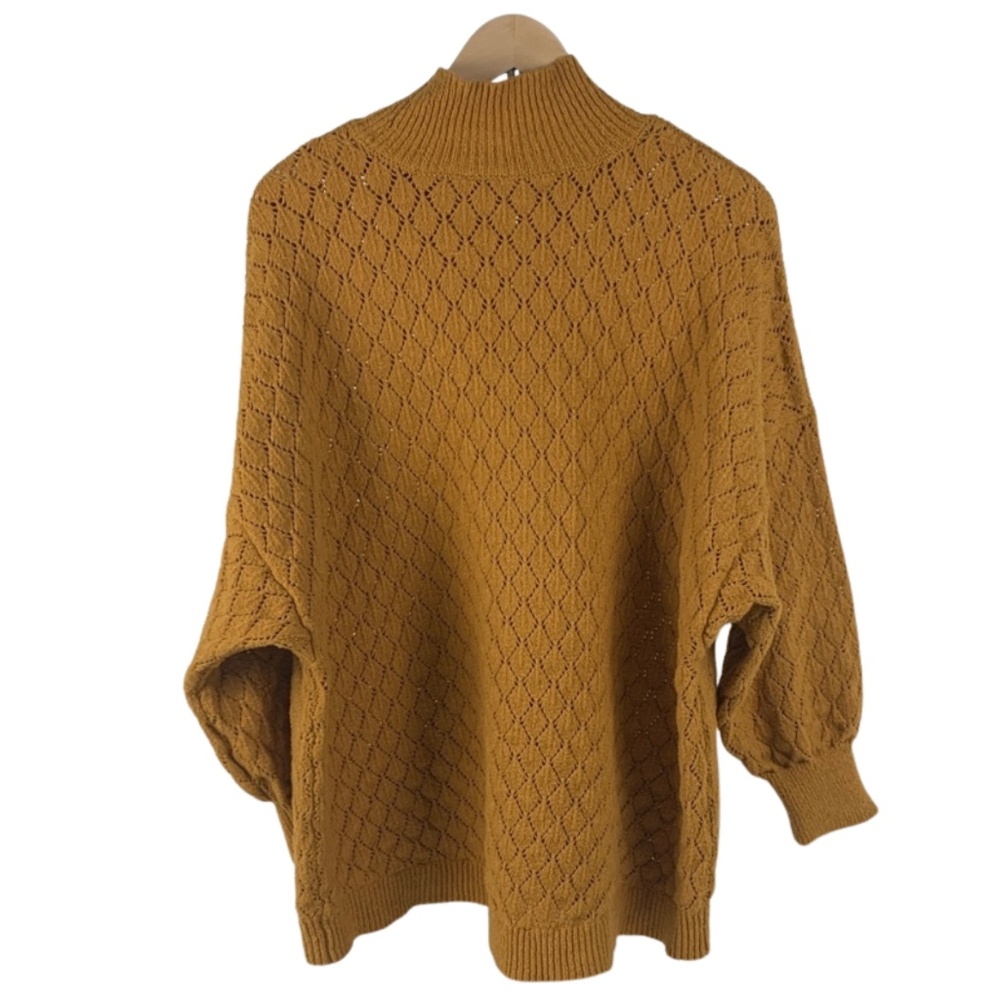 Wonderly Indian Golden Mock Neck Oversized Knit Sweater Cozy 2X Cottagecore - Picture 3 of 9